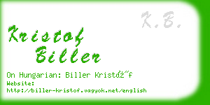 kristof biller business card